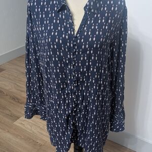 Soft Surroundings Navy and White Tunic